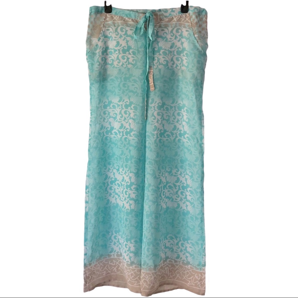 [Blue Bird] Sheer Ombré Polyester Wide-Leg Pants